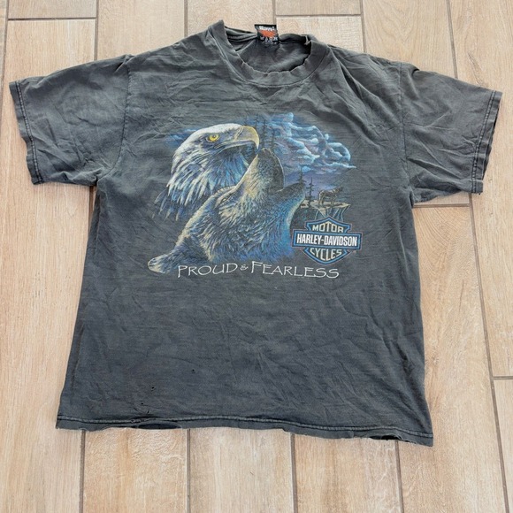 Harley-Davidson Other - Vintage '97 Harley Davidson Cycles Eagle Proud Fearless T-Shirt Men's Size Large